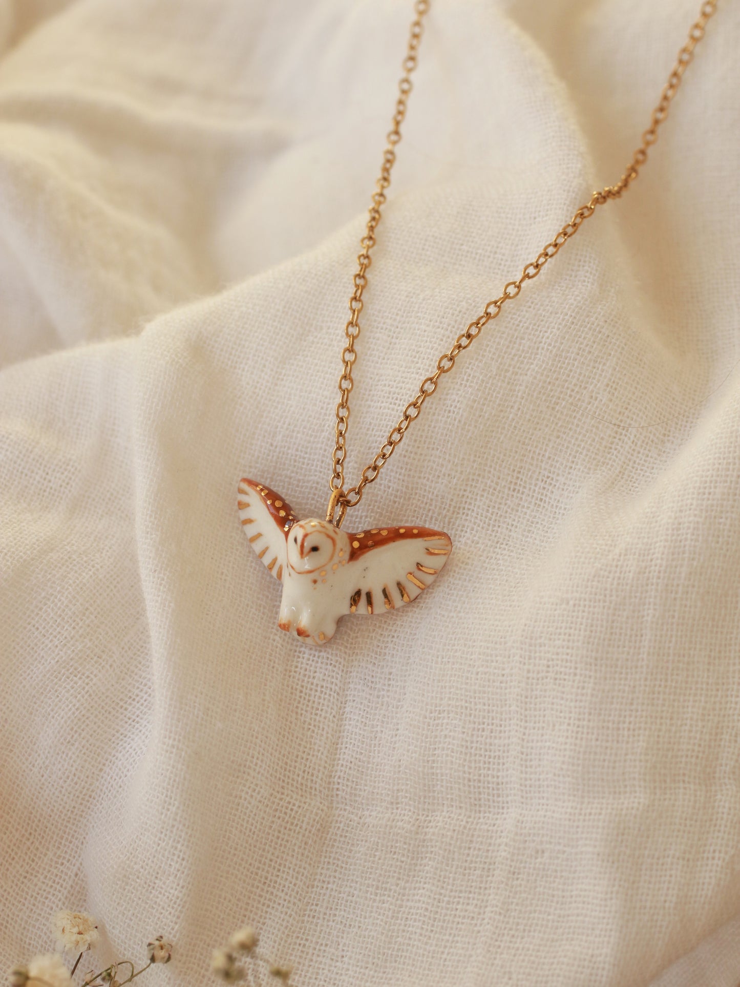 Barn owl necklace