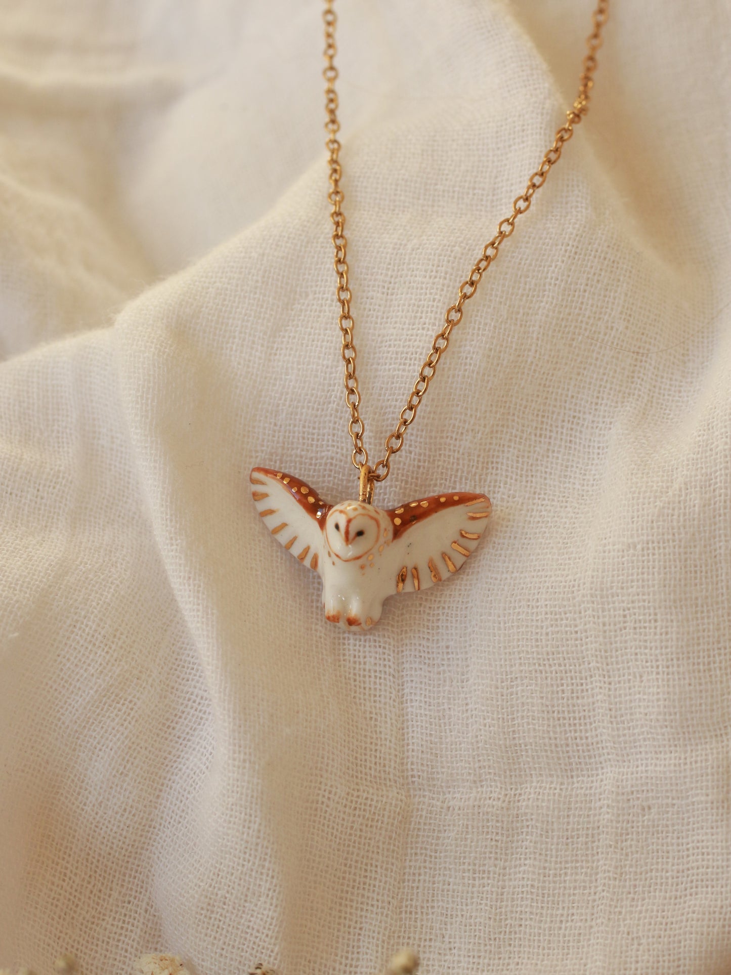Barn owl necklace