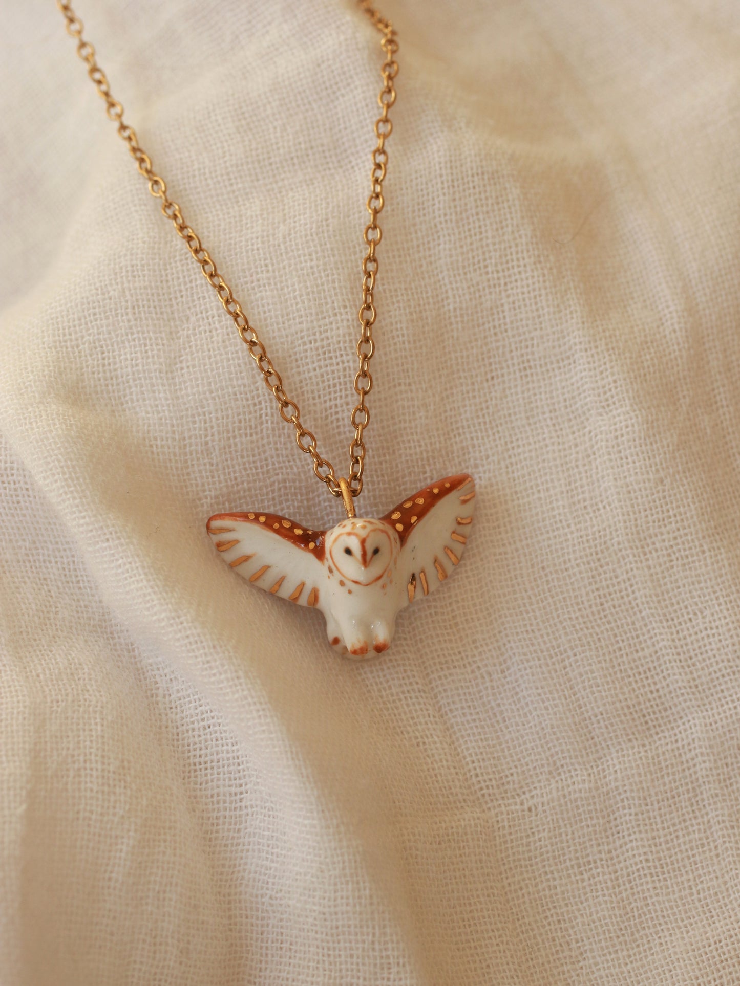 Barn owl necklace