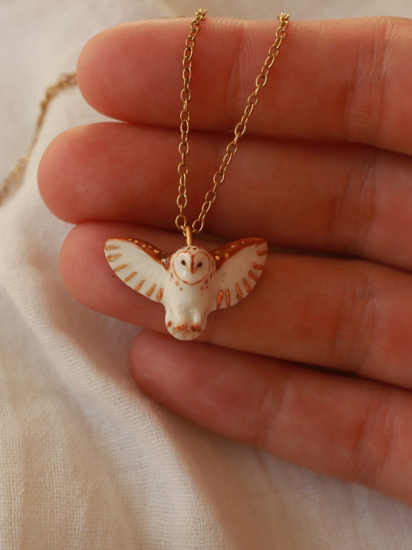 Barn owl necklace