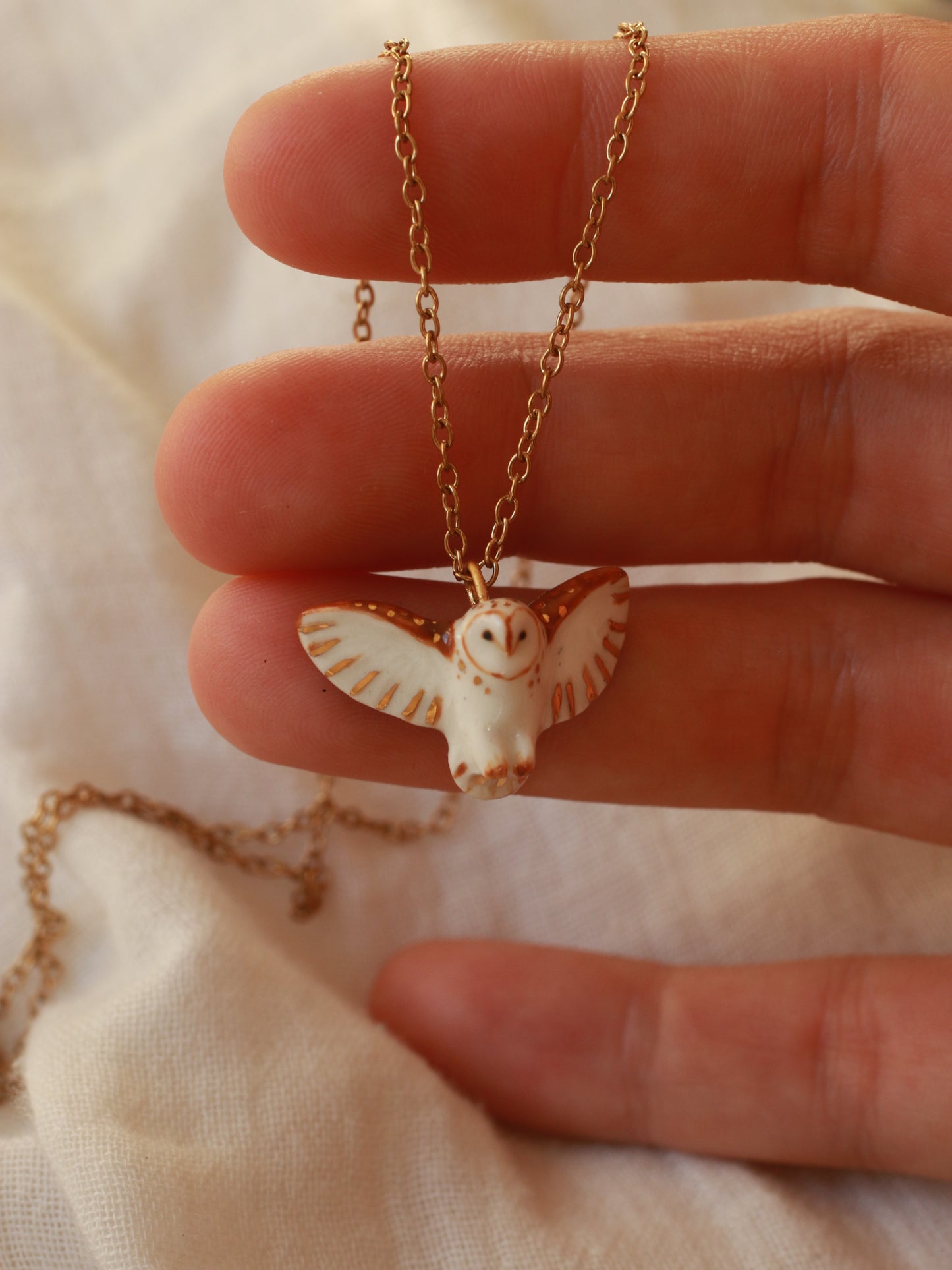 Barn owl necklace