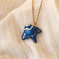 Dark blue Manta ray necklace