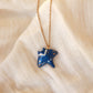 Dark blue Manta ray necklace