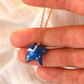 Dark blue Manta ray necklace