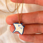 Dark blue Manta ray necklace