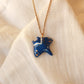 Dark blue Manta ray necklace