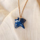 Dark blue Manta ray necklace
