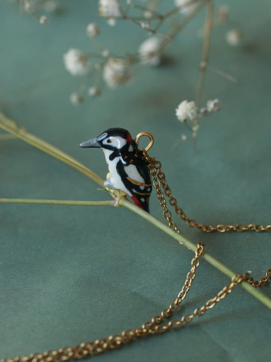 Woodpecker necklace