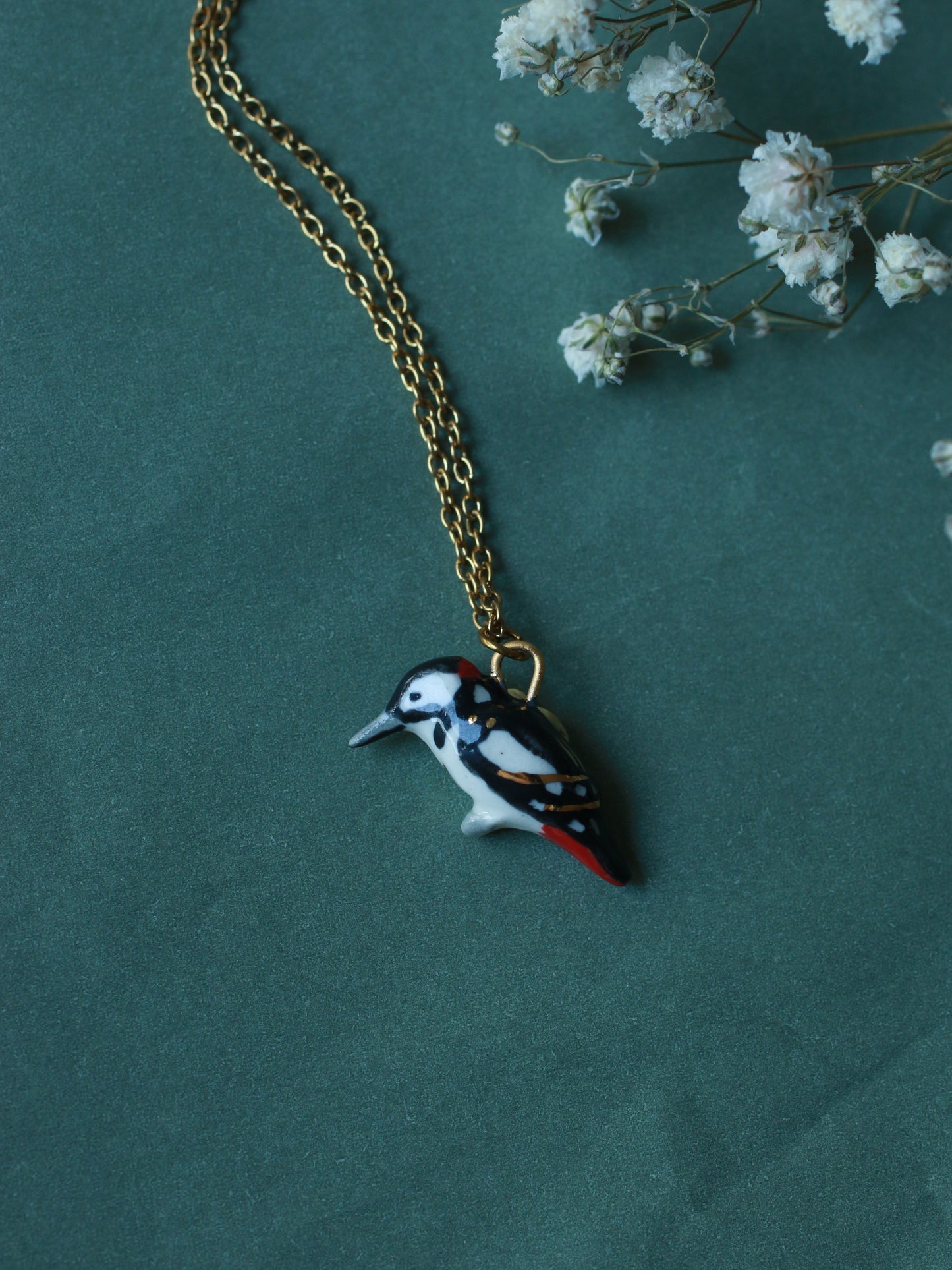 Woodpecker necklace