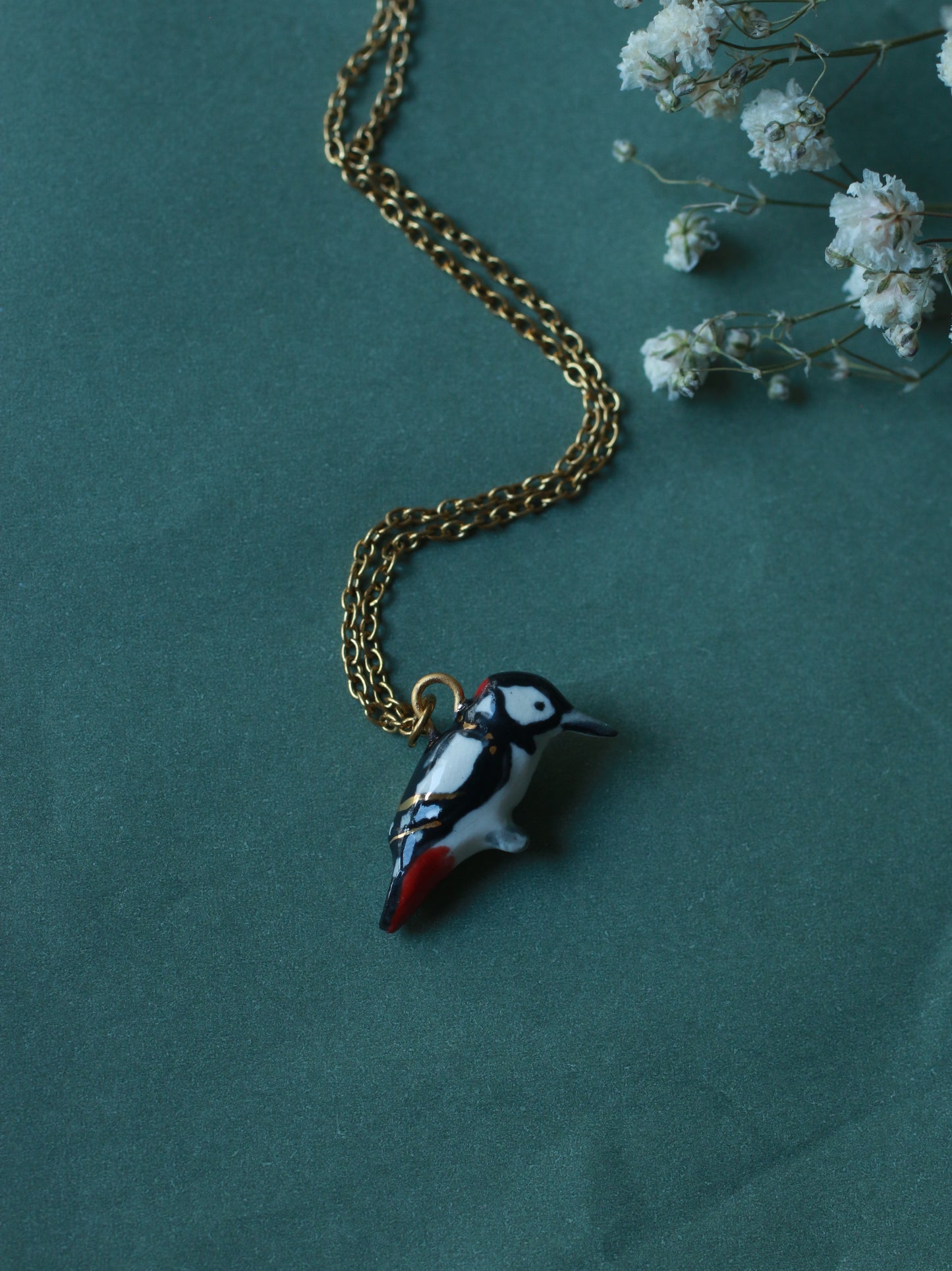 Woodpecker necklace