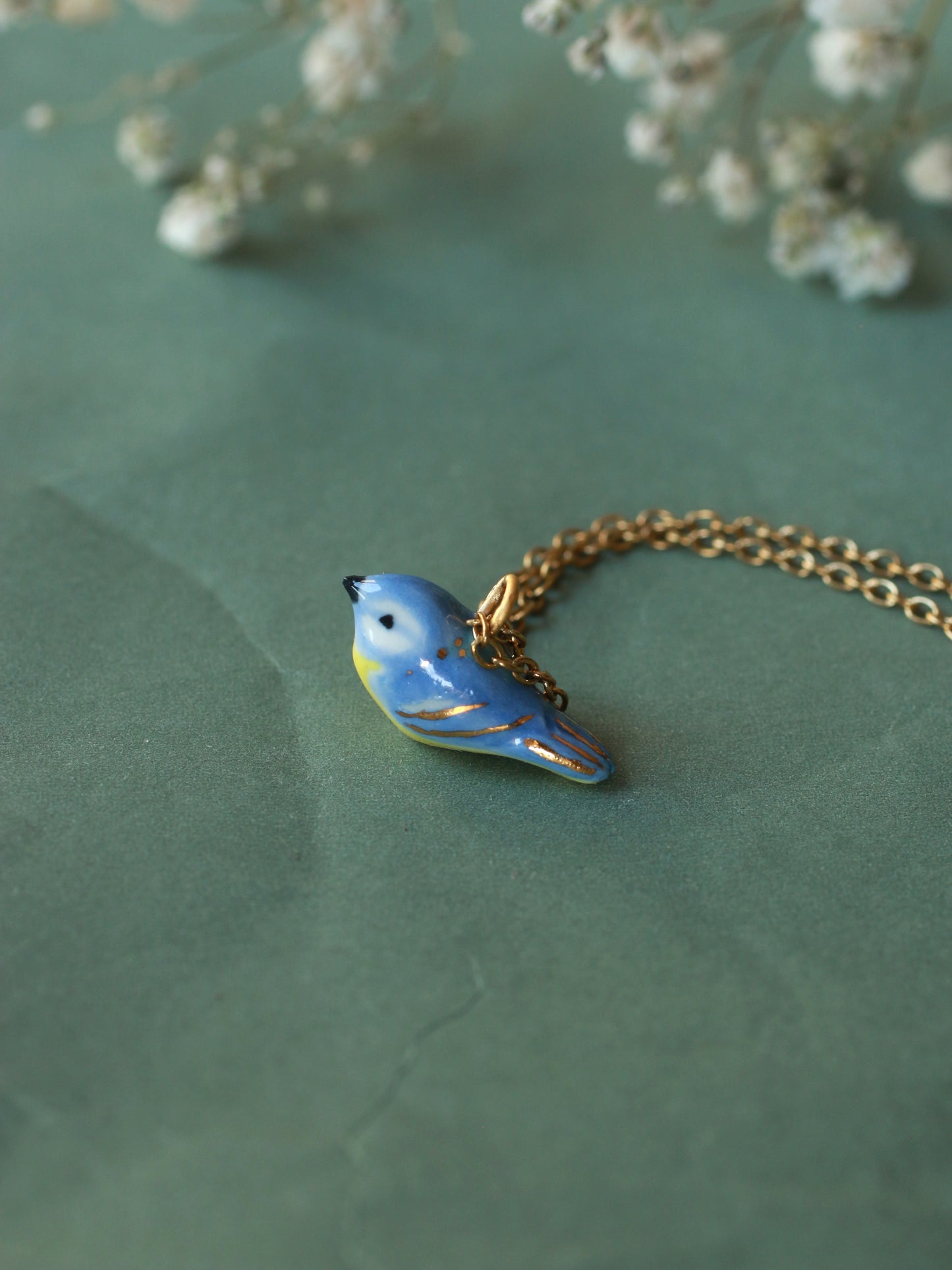 Blue tit necklace