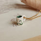 Tiny cup necklace - lily of the valley mug