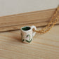 Tiny cup necklace - lily of the valley mug