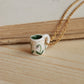 Tiny cup necklace - lily of the valley mug