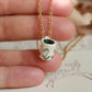 Tiny cup necklace - lily of the valley mug