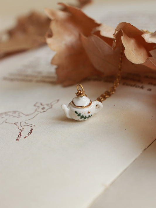 Teapot necklace - 22k gold details