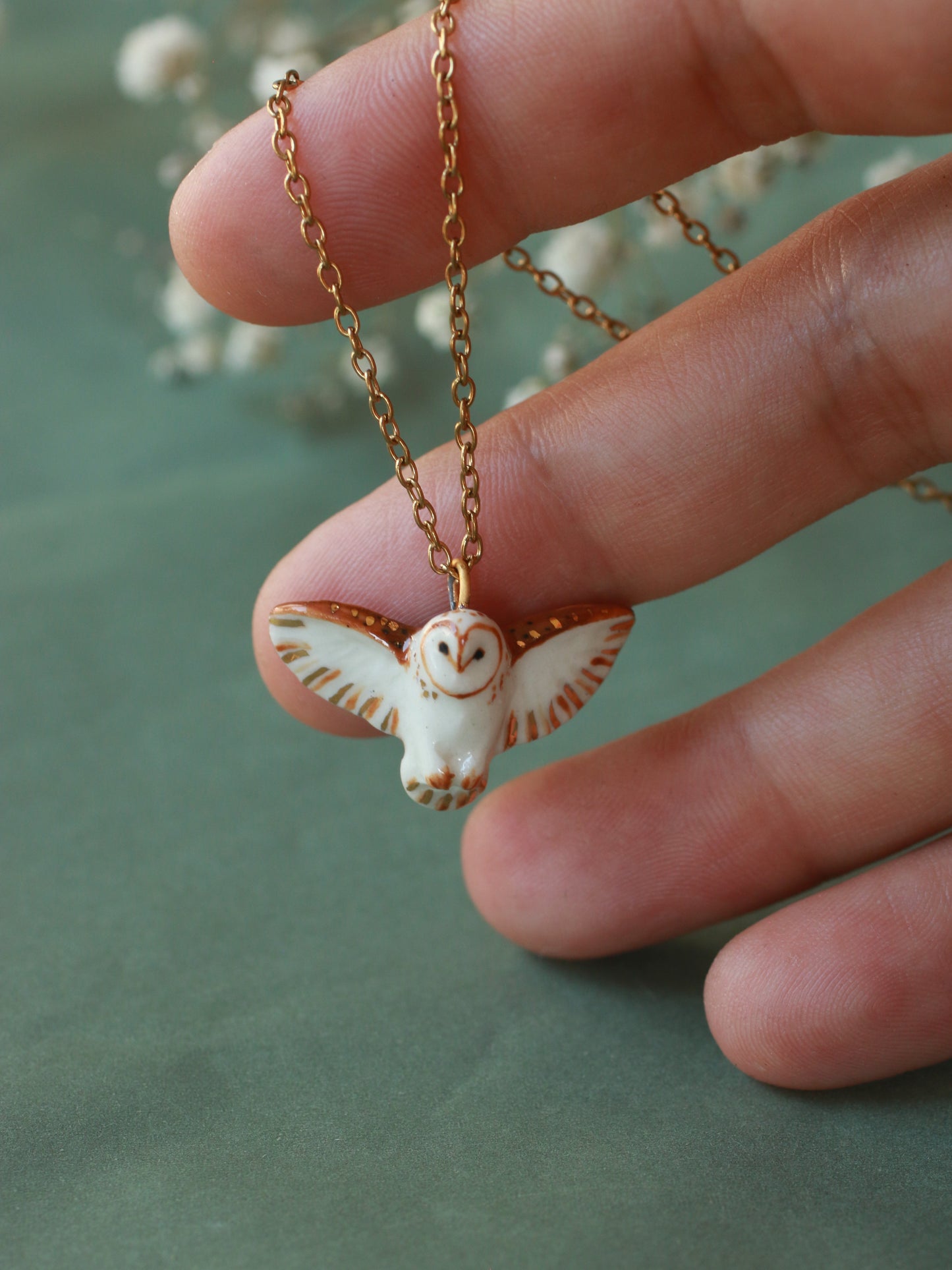 Barn owl necklace