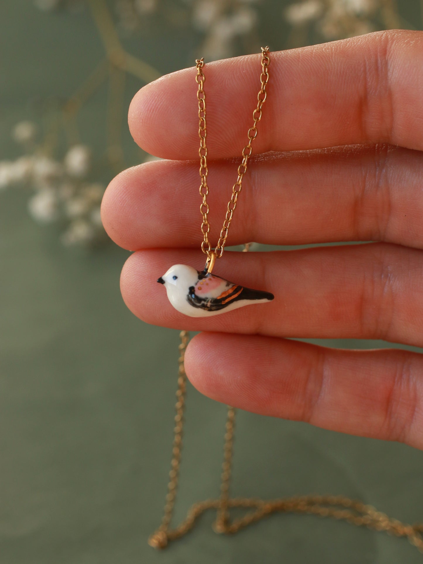 Long-tailed tit necklace