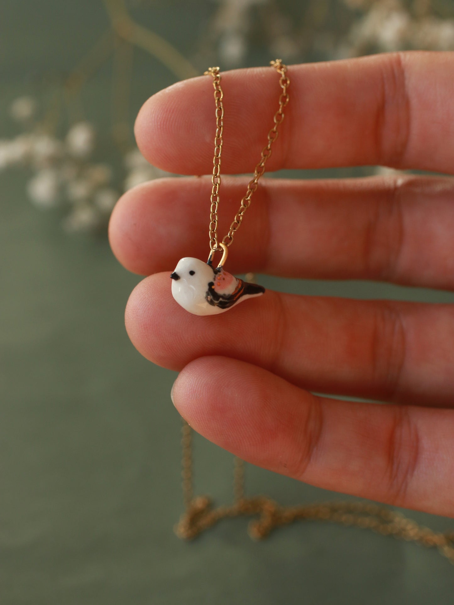 Long-tailed tit necklace