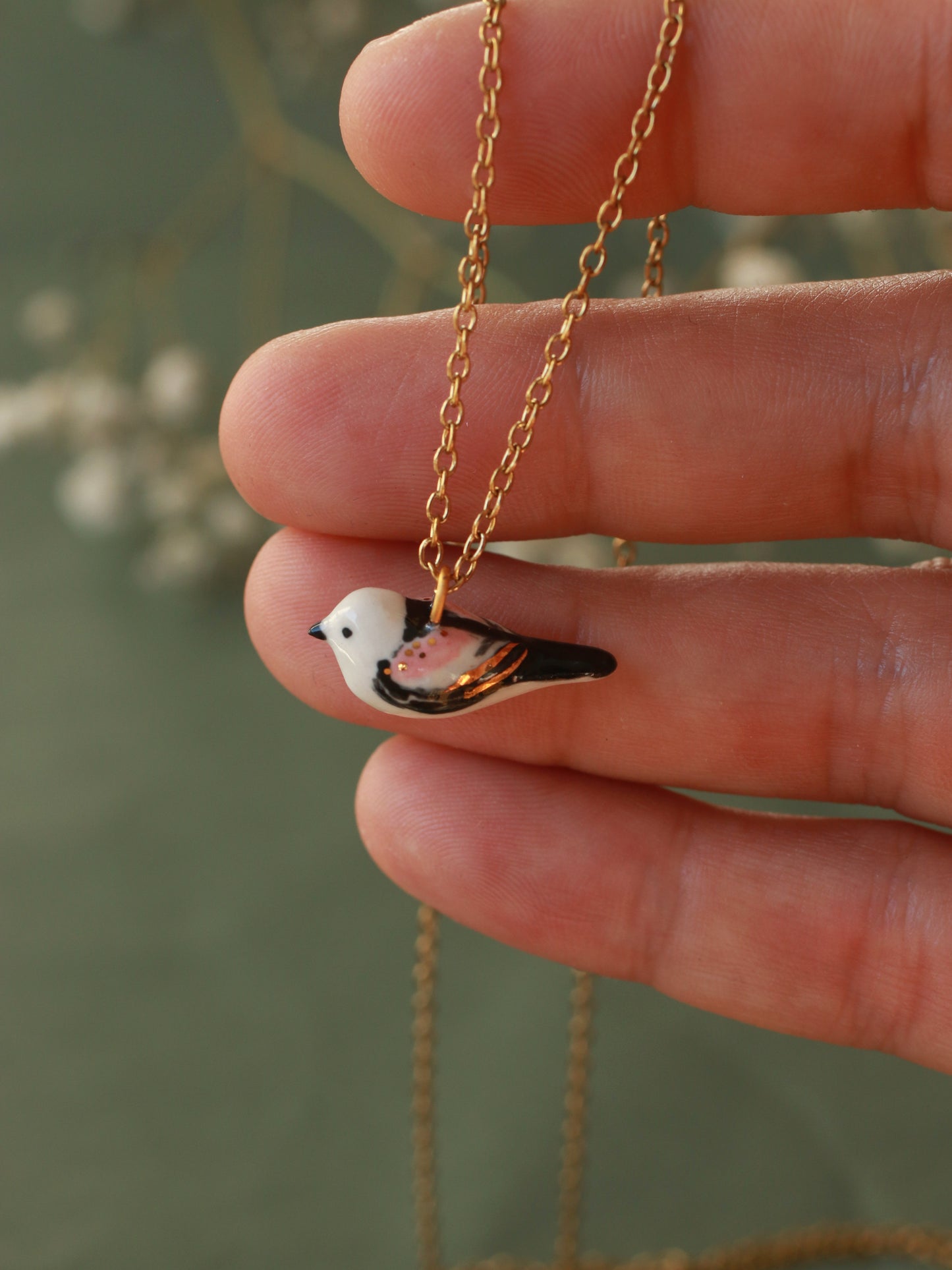 Long-tailed tit necklace