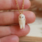 Barn owl necklace in a nutshell box - gold details