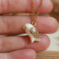 Barn owl necklace in a nutshell box - gold details