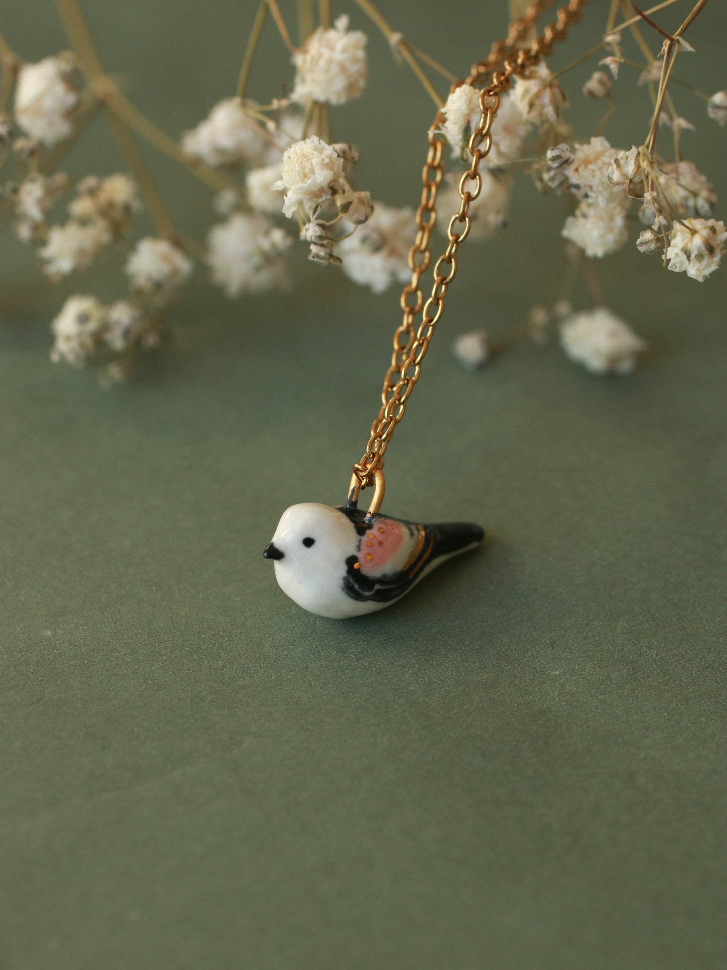 Long-tailed tit necklace