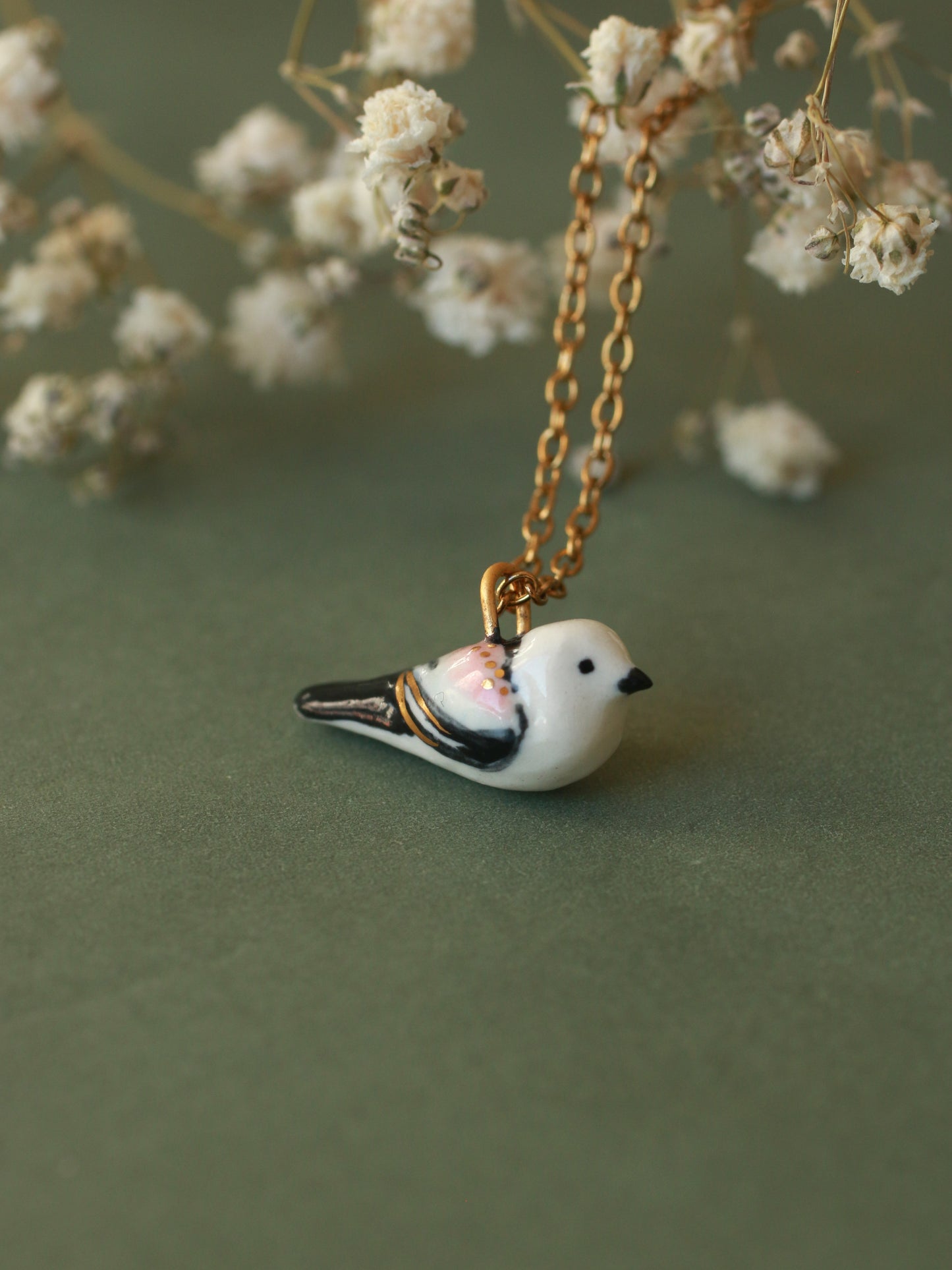 Long-tailed tit necklace