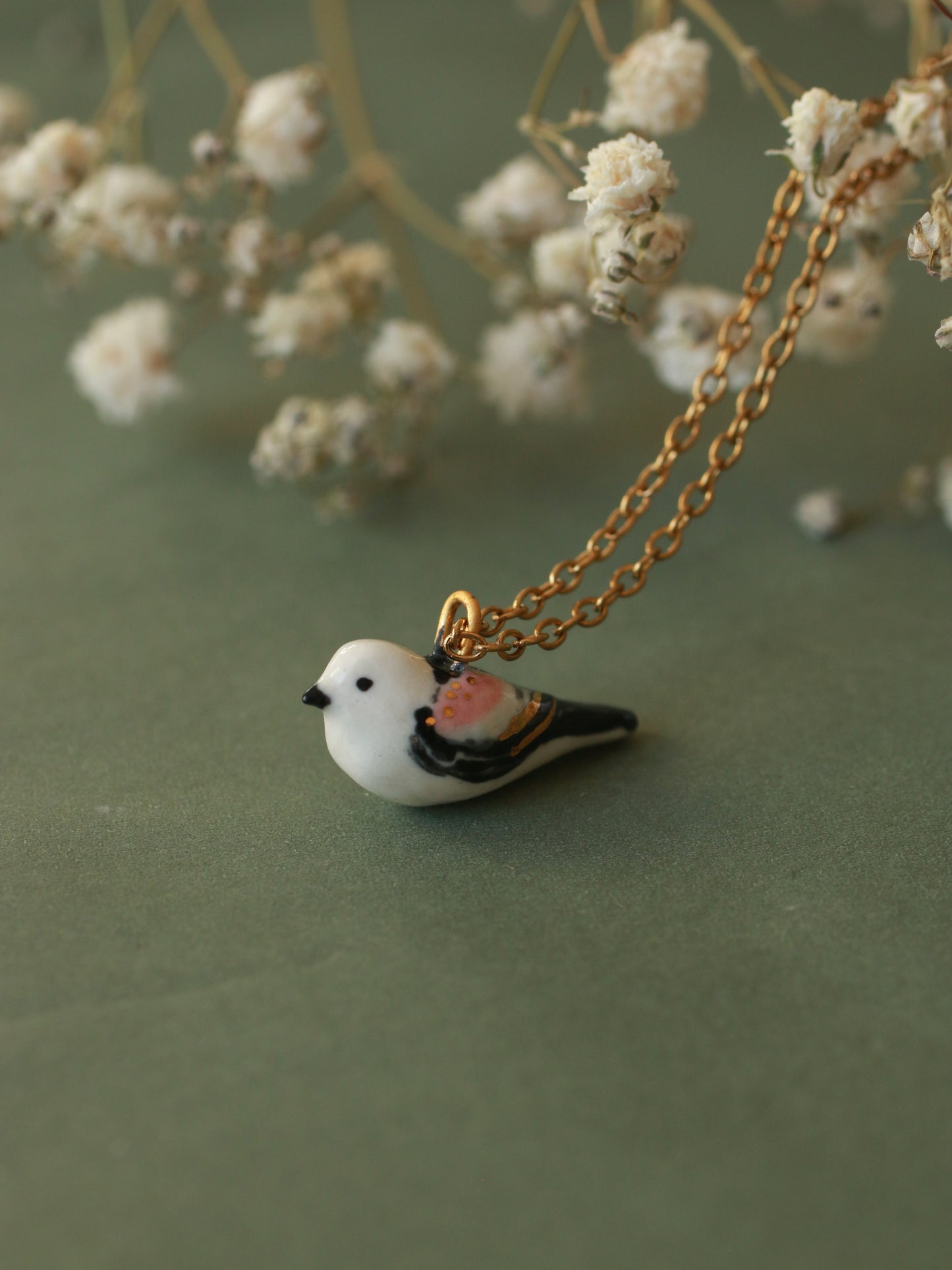 Long-tailed tit necklace