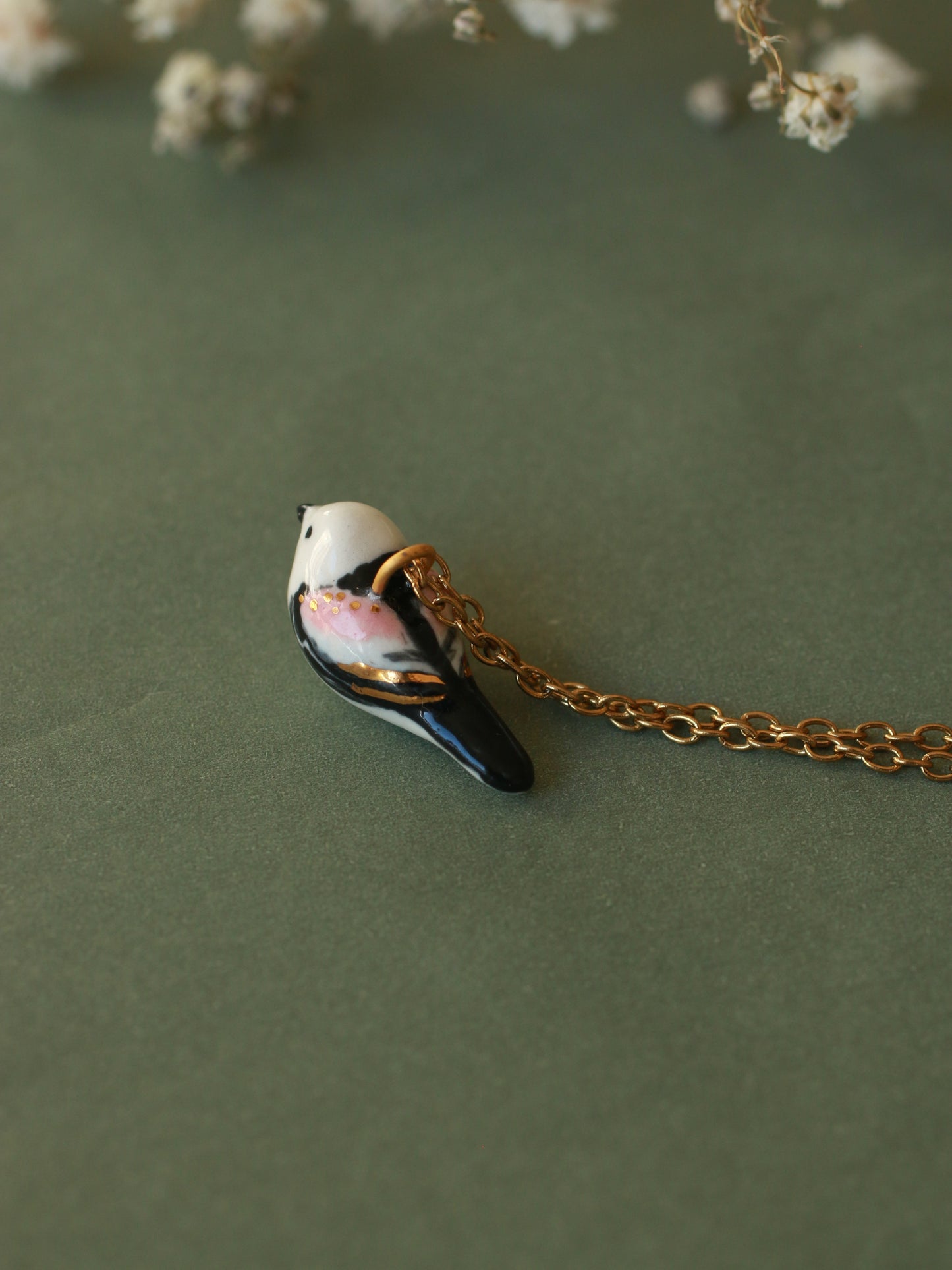 Long-tailed tit necklace