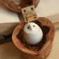 Baby barn owl necklace in a nutshell box