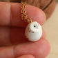 Baby barn owl necklace in a nutshell box