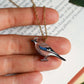 Jay necklace - wooden bird jewelry