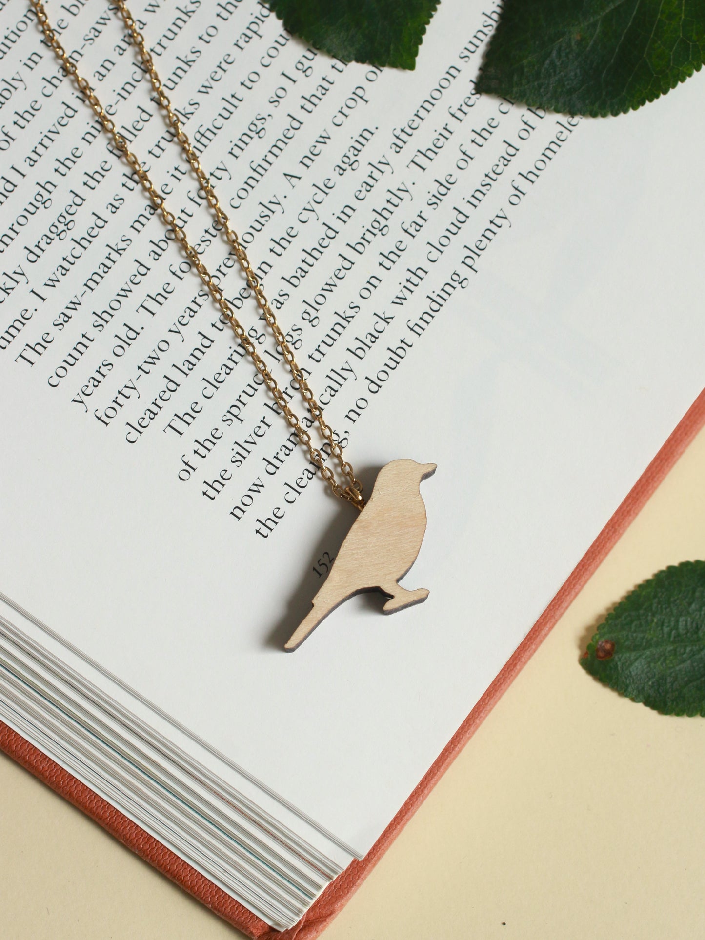 Jay necklace - wooden bird jewelry