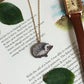 Hedgehog necklace - wooden pendant