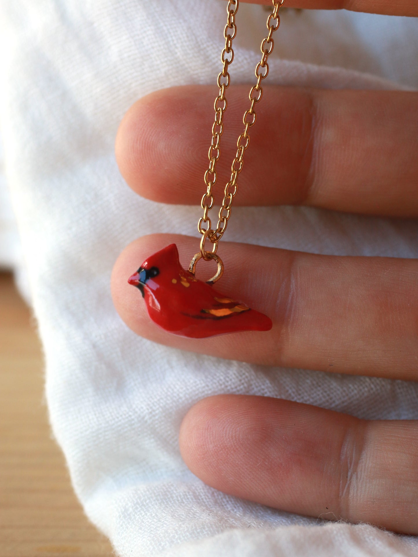 Red cardinal necklace