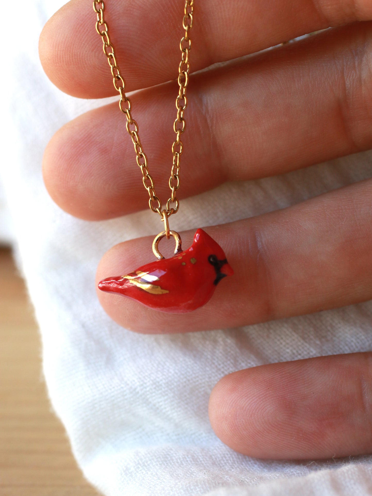Red cardinal necklace