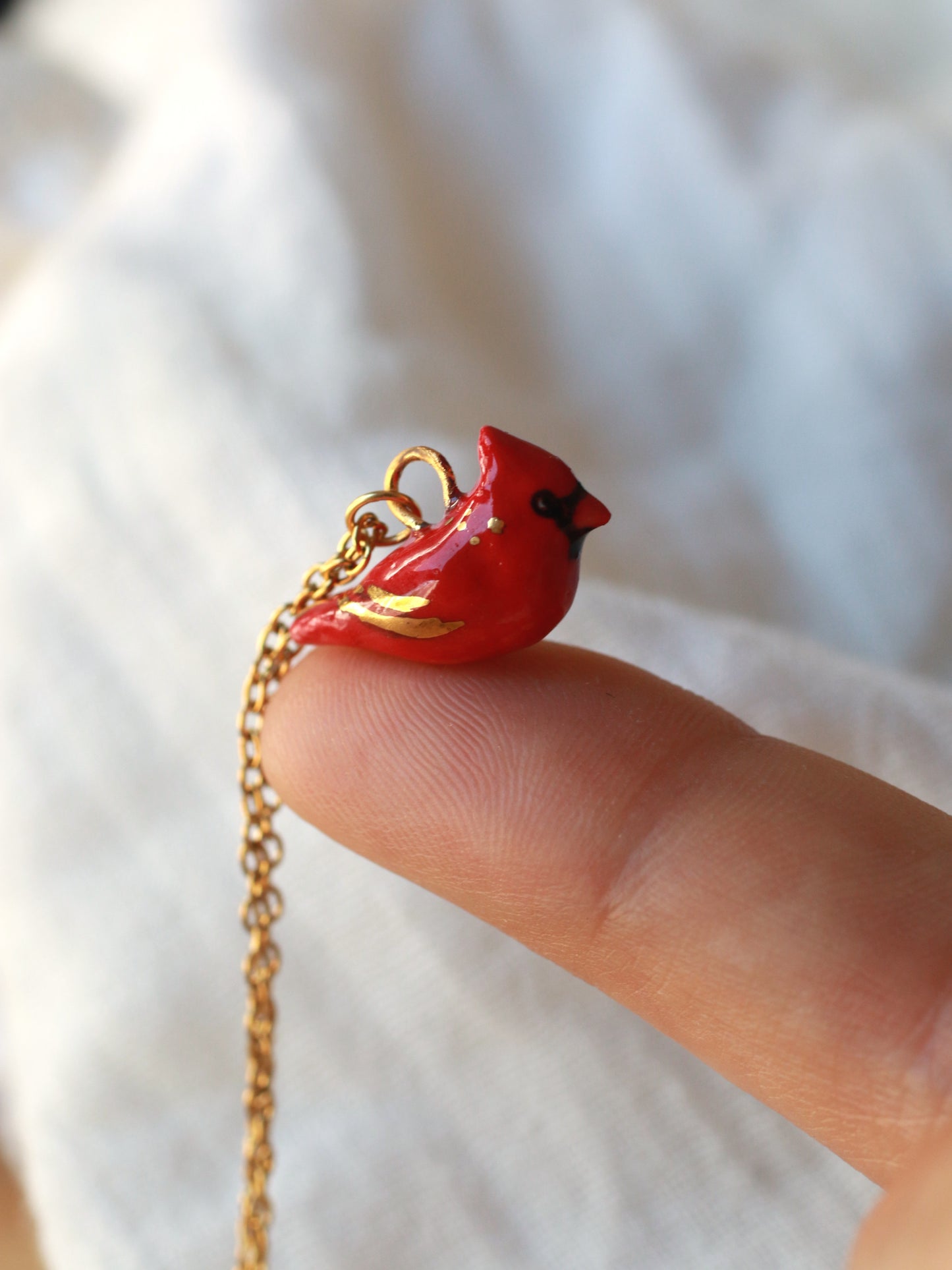 Red cardinal necklace