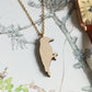 Woodpecker necklace - wooden bird pendant