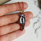 Woodpecker necklace - wooden bird pendant