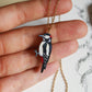 Woodpecker necklace - wooden bird pendant