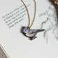 Crested tit necklace - wooden bird pendant