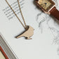 Crested tit necklace - wooden bird pendant