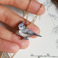 Crested tit necklace - wooden bird pendant