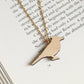 Blue jay necklace - wooden bird pendant