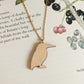 Kingfisher necklace - wooden bird pendant