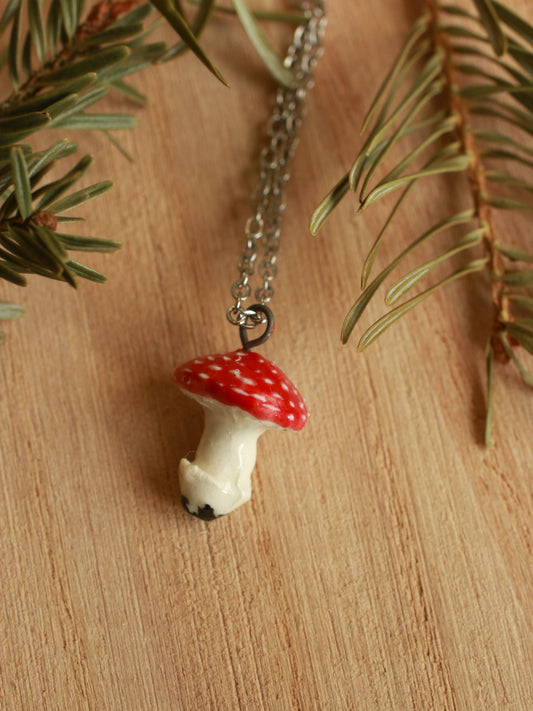 Ceramic Mushroom necklace