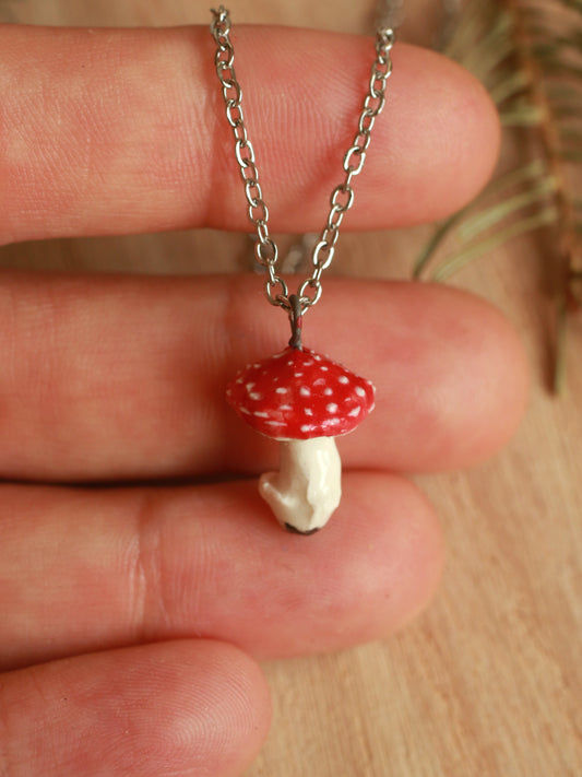 Ceramic Mushroom necklace