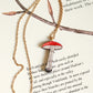 Mushroom wooden necklace