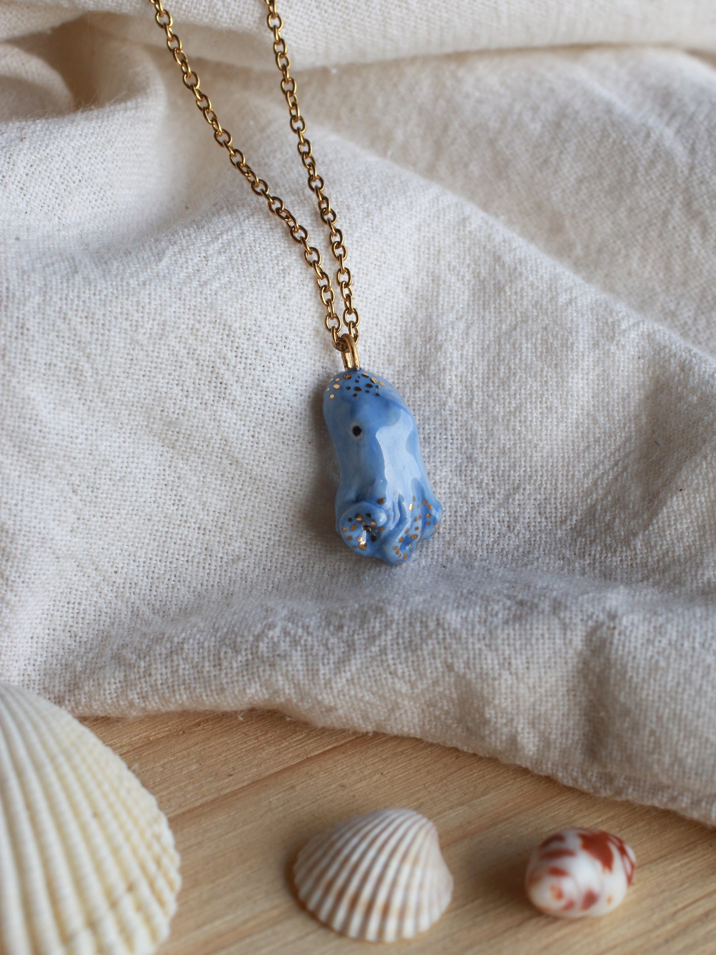 Blue octopus necklace